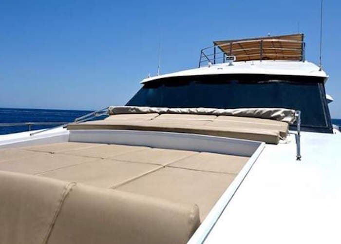 large group yacht, sun deck, Mykonos yachting