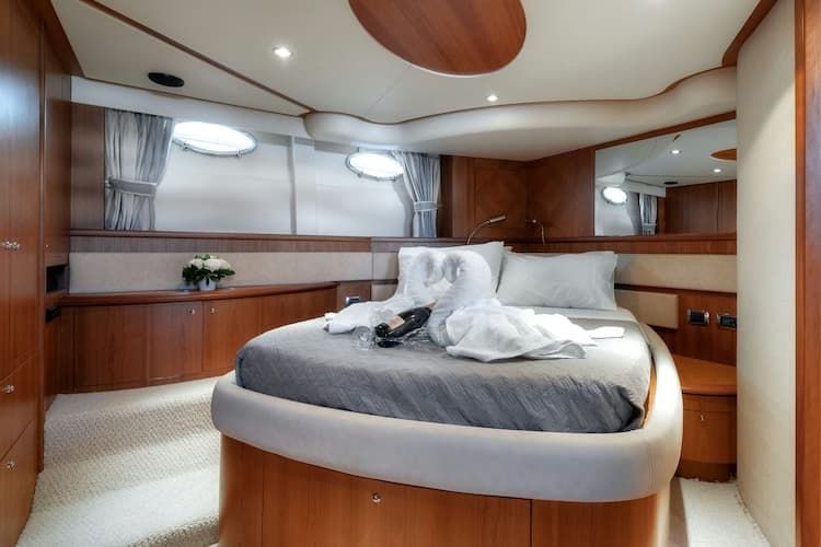 yacht accommodation, luxury yacht, master cabin