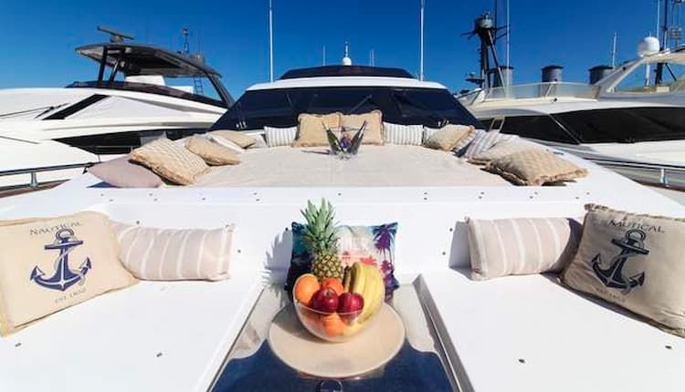 yacht deck, yacht charter Mykonos, day charter Mykonos