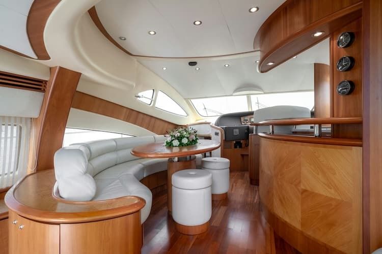 yacht interior, private yacht, luxury yacht charter Athens